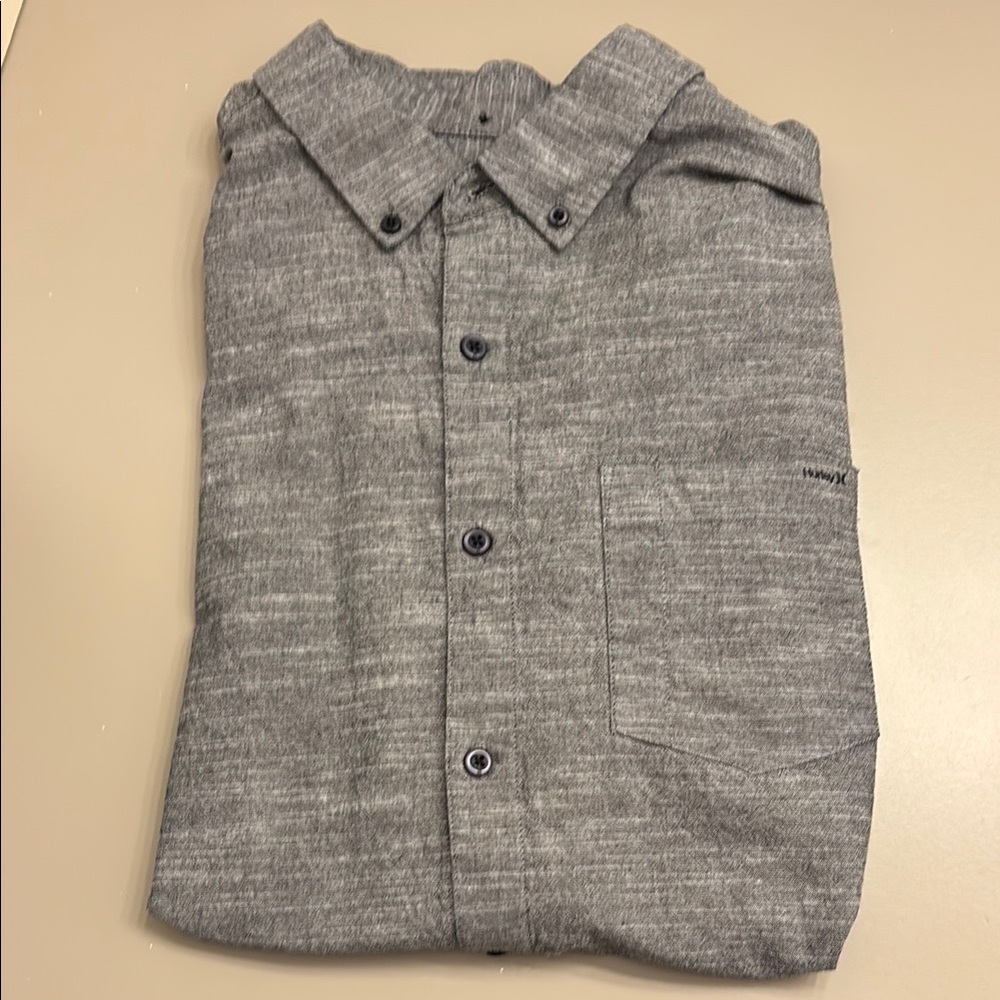 Hurley Gray One & Only Casual Button Down Shirt